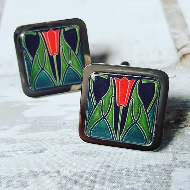 Art Deco Tulip Cufflinks