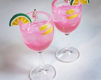 Pink Lady Cocktail  Earrings