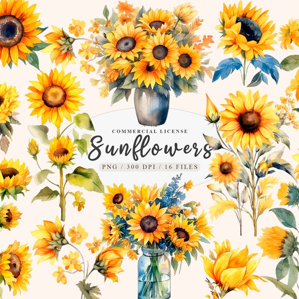 Sunflower wreath, Modern wreath, Boho bouquet,Sunflower clipart,Colorful sunflowers,Flower bouquet png,Birth flower bouquet, Free commercial