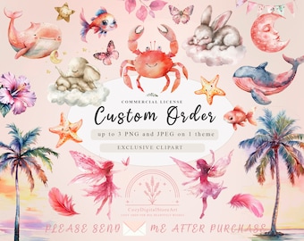 Custom Graphic Design Order clipart, Custom Digital Art, Custom design elements clipart, Watercolor custom clipart, Free commercial use