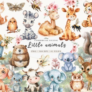 Entzückende Aquarell Boho Tiere Clipart für Dschungel und Wald Themen, Neutral Wald Träume süßes Bündel, niedliche Boho Freunde png