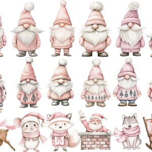 Pink trendy Christmas clipart bundle featuring Santa, boho blush woodland animals, and winter wreaths. Perfect for digital planners, printable stickers, invitations, and more. High-quality PNGs for instant download — ideal for holiday crafts, scrapbooking, and creative projects. Digital product only.