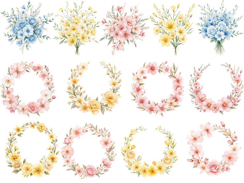 Watercolor magical Garden Fairies Clipart, Cute nature fairies Forest Birthday Bundle for Fantasy Illustrations, Fairytale House magic pink