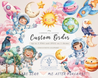 Custom Graphic Design Order clipart, Custom Digital Art, Custom design banner elements , Watercolor custom clipart, Free commercial use