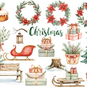 Watercolor Sweet Christmas Cute Forest Animals Png, Baby Winter ...