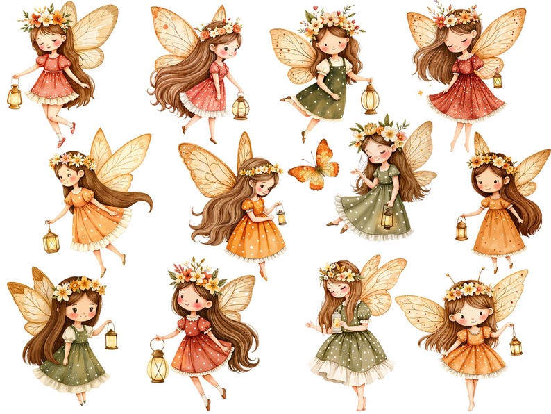 Watercolor Magical Autumn Fairy Garden Clipart Bundle ✨
Beautiful bohemian fall clipart with pumpkins, flowers, fairies, and cute animals. Perfect for birthday invitations, printable stickers, digital planners, scrapbooking, and DIY projects. High-quality PNG files with transparent background. Instant digital download for your creative ideas