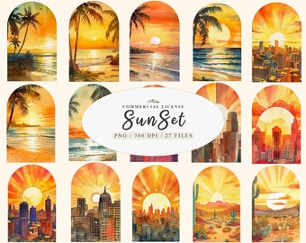 Watch the sunset, Sunset light,Retro sunset small town,Sunset background,Summer vibes png,Sunshine png, Beach sunset png,Free commercial use