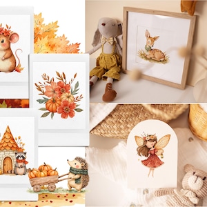 Watercolor Magical Autumn Fairy Garden Clipart Bundle ✨
Beautiful bohemian fall clipart with pumpkins, flowers, fairies, and cute animals. Perfect for birthday invitations, printable stickers, digital planners, scrapbooking, and DIY projects. High-quality PNG files with transparent background. Instant digital download for your creative ideas
