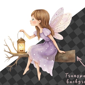 Watercolor Magical Garden Pink Fairies Clipart Bundle, Nature Cute ...