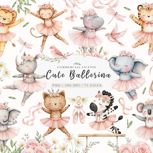 Aquarel stoffige roze baby dieren ballerina dans clipart, schattige dansende dieren ballet png, schattige olifant ballerina, ballet zwanenmeer png