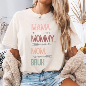 Mama Mommy Mom Bruh Shirt | Boho Spring Retro Tee | Perfect Mother's Day Gift for Moms | Trendy Women's Shirts
