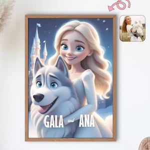 Custom Disney-Cartoon Pet Portrait | Personalized Pet Art for Birthday, Anniversary Gifts | Digital & Print Options Available