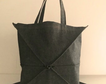 Japanese traditional From paper to cloth (Origami Inspired Design Bag) Bag based on the basic shape of a balloon ー 折り紙から　風船の基本形を元にバッグ