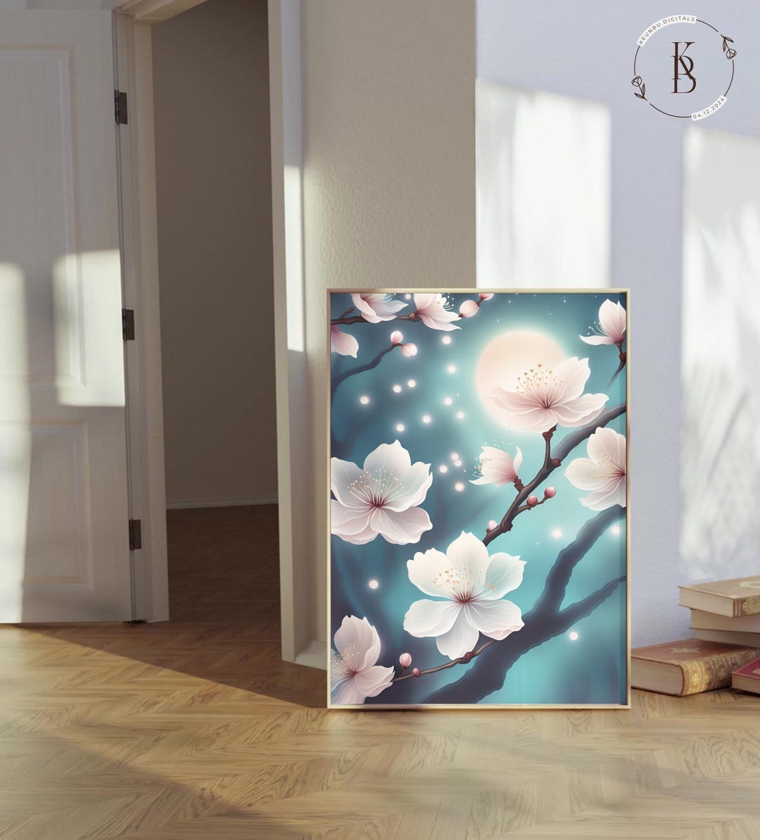 Ethereal White Cherry Blossom Wall Art for Living Room Cherry Blossom ...