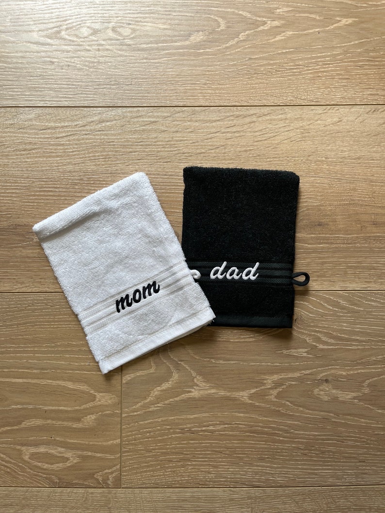 Personalized Washcloth, Embroidered, Face towel, Facecloth, Washandje afbeelding 1
