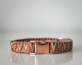 Handmade dog collar "Orange": A radiant accent for your loyal companion