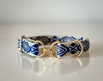 Handgefertigtes Hundehalsband "Greek Boho": Ein Hauch von mediterranem Flair für deinen treuen Begleiter