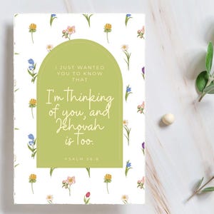 JW Encouragement Card. Psalm 56:8 I Am Thinking Of You and Jehovah Is Too. Encouragement, Comfort. JW Gift. Digital. Printable