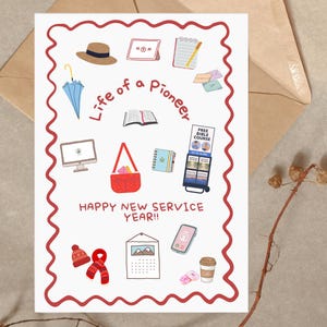 JW Greeting Card. Life of a Pioneer. Happy New Service Year. JW Pioneer Gift Printables. Digital Instant Download Printable Card