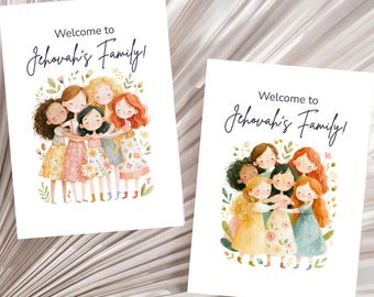 Bienvenido a la familia de Jehová. Tarjeta de bautismo / 2 diseños. Tarjeta de felicitación imprimible para testigos de Jehová / Descarga digital de 5x7 pulgadas / Tarjeta de bautismo para testigos de Jehová V4