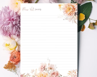 JW Briefpapier | Besuchen Sie JW.org Printable Briefpapier | Briefpapier für Ermutigung & Geistlichkeit | Florales Design