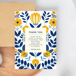 JW Thank You Card. Psalm 62:12 Jehovah Repays Each One According to his Deeds. JW Gift. Digital Printable Instant Download