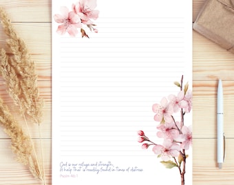 JW Briefpapier | Psalm 46:1 Briefpapier | Briefpapier für Ermutigung & Geistlichkeit | Florales Design