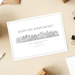 JW Pioneer Card. 2 Timothy 4:5 Fully Accomplish Your Ministry. Keep on Knocking. JW Pioneer Gift. Instant Digital Download. Printable