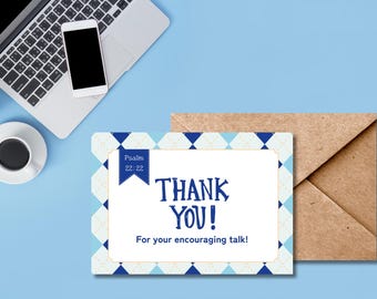 JW GreetingCard | Thank You for Your Encouraging Talk| Psalm 22:22 | JW Gift | Instant Digital Download Printable