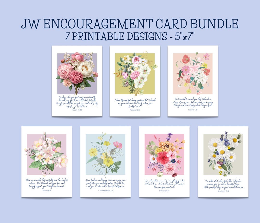 JW Encouragement Sympathy Printable Cards PDF | JW Floral Scripture ...