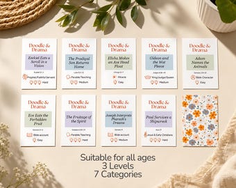 Printable Bible Charades and Drawing Game, JW Family Worship Activity, 100+ Scripture Game Cards, Digital Download Bible Party Game