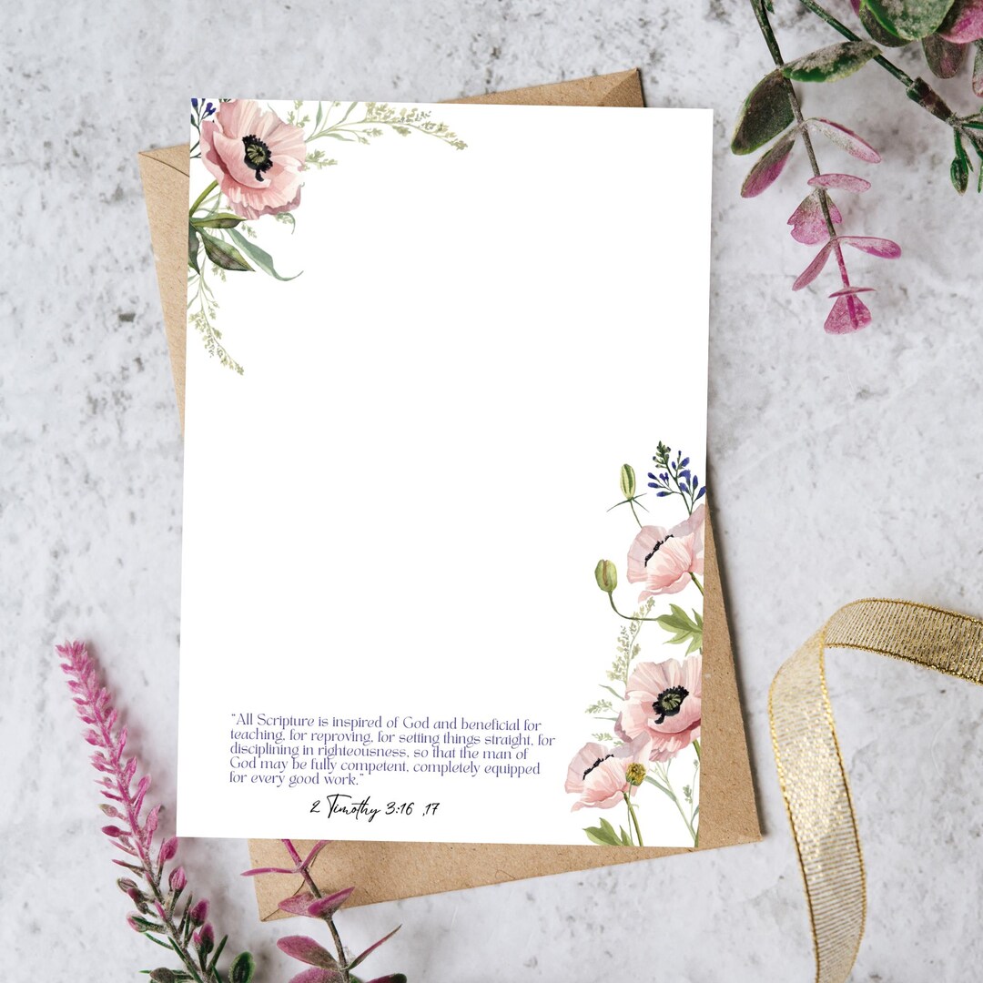 Numbered Scripture Writing Paper JW Stationery Printable | “all Scripture is Inspired” 2 Timothy 3:16,17 ...