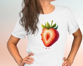 Bite of Summer Strawberry Shirt Juicy Fruit Casual Wear for Garden Lovers Foodie Gift Idea for her berry unique fruit design for him unisex