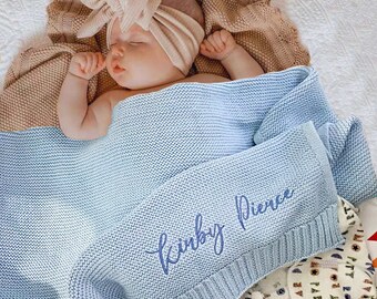 Custom Baby Blanket Embroidered Name Stroller Blanket for Newborn Baby Gift