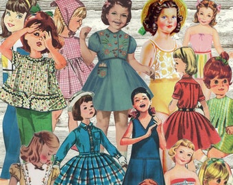 Vintage Art Dolls Collage Sheet: Scrapbook & Journal Embellishments (Digital Download)