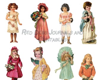 Ephemera Kit - Victorian Scraps - Victorian Clip Art - 11 PNG files and one JPEG Collage Sheet with 11 images