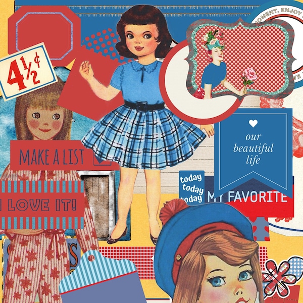 Printable Junk Journal Ephemera: Vintage Collage Sheets (PDF & JPEG Download)