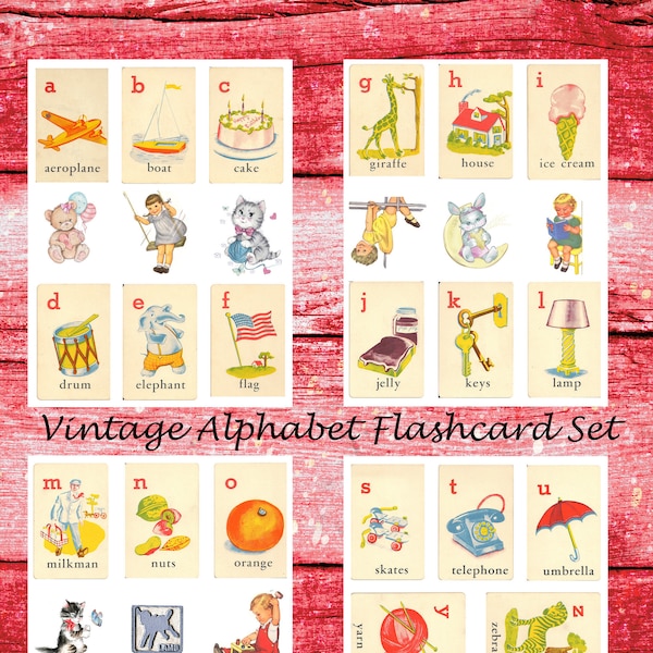 Vintage Flashcards Etsy