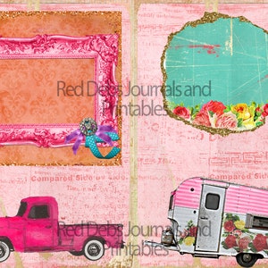 Glamping Junk Journal: Vintage Trailers & Trucks Collage (Digital Download)