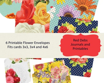 Printable Floral Envelopes: Scrapbook & Junk Journal (Digital Download)