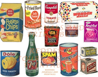 Vintage Food Clip Art: Retro Recipe Journal Images (Digital Download)