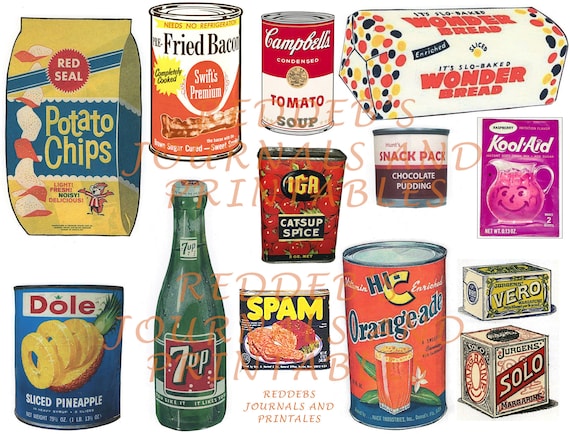 Vintage Food Clip Art: Retro Recipe Journal Images (Digital Download)