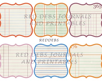 Scrapbook Ledger Paper: Junk Journal Tags and Labels (Digital Download)