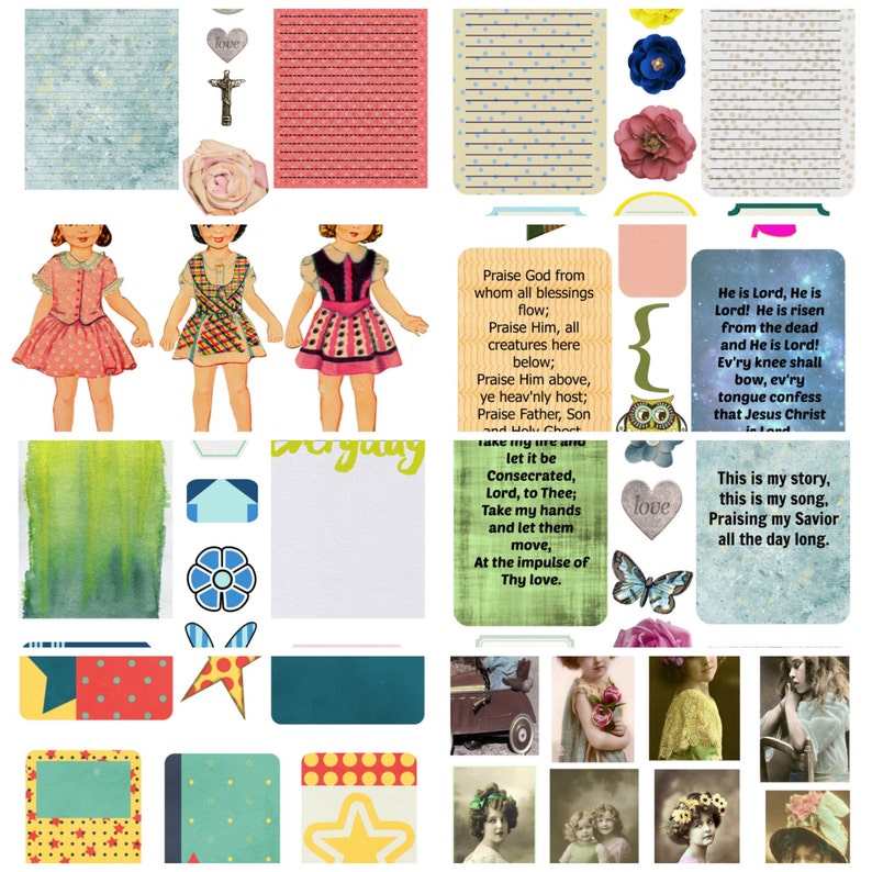 Faithbooking Printables Mega Pack Of 40 Collage Sheets Clip Art Art Collectibles Womenintech Fi