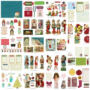 Christmas Printable Journal Kit: Vintage Clip Art Collage Sheets (PDF)