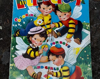Libro para colorear original, auténtico y de gran tamaño, de la editorial Fun Day Merrill Publishers, 1962.