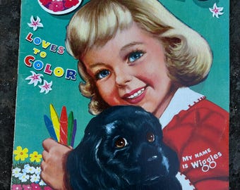 Vintage Merrill Coloring Book Janie Loves to Color Large Format