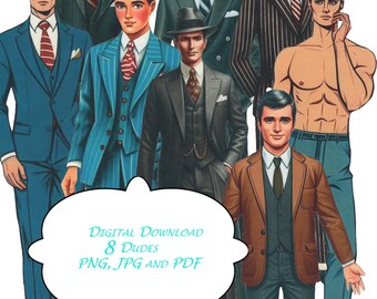 8 Dudes Digital Download PDF, PNG and JPEG Printable Files