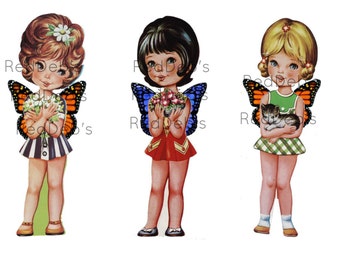 Dolls with Wings Printable Collage Sheet