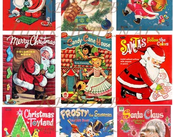 Vintage Christmas Tags: Retro Santa Clip Art (Digital Download)